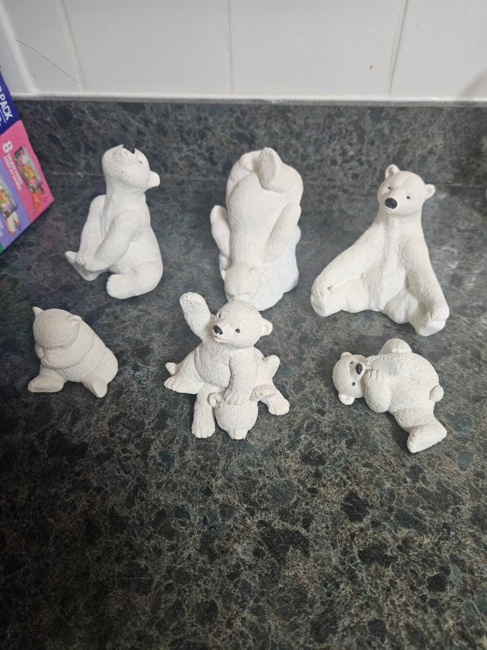 Six Bear Foots Polar Bear Figurines